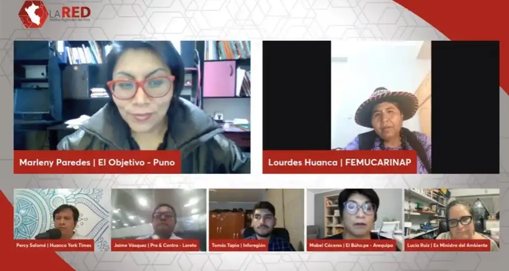 Lourdes Huanca Atencio de la Federación Nacional de Mujeres Indígenas participó de la entrevista con LA RED.
