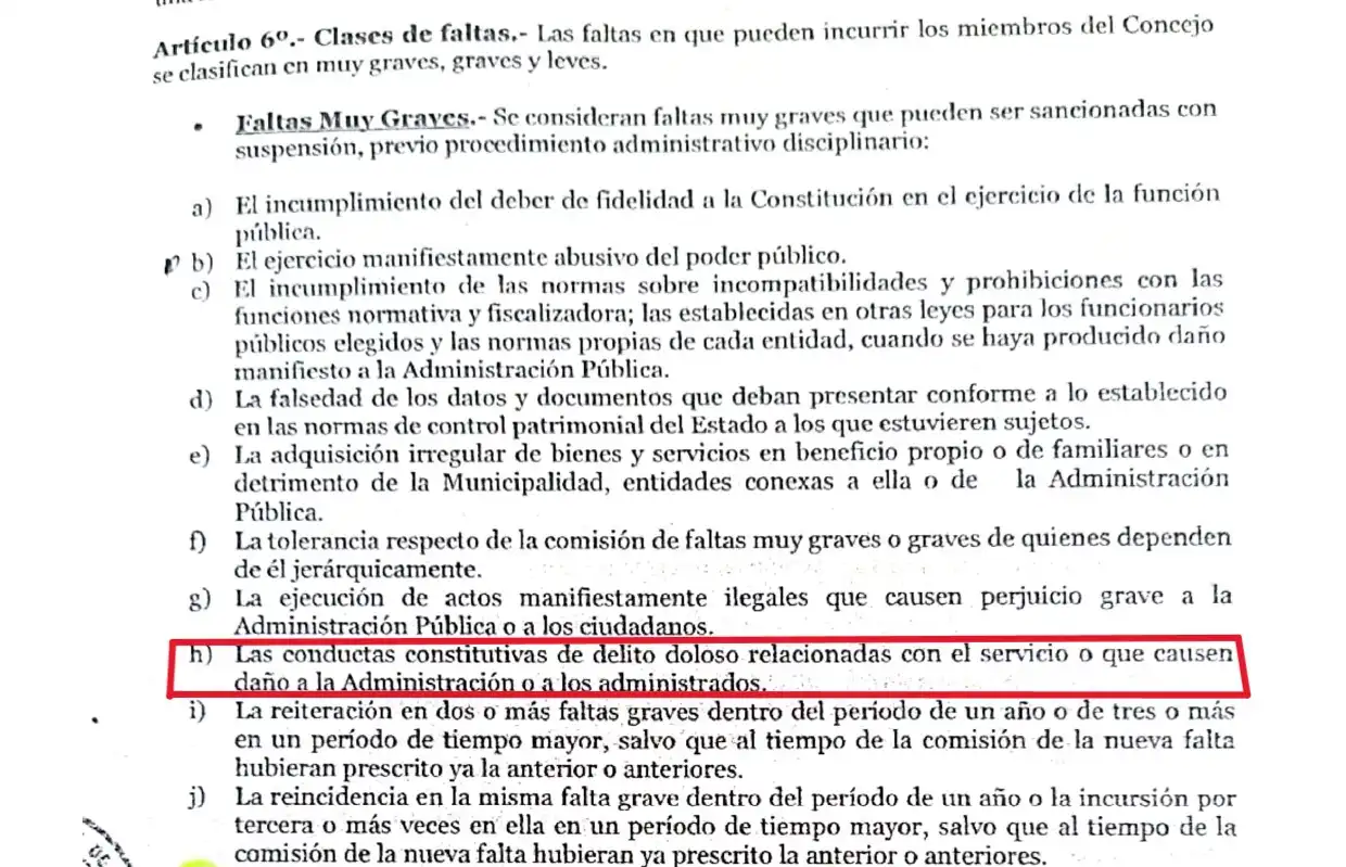 Esta es la Ordenanza Municipal N° 030-2009-MPT que en su artículo 6 se refiere a las causales de suspensión de los miembros del Concejo Provincial de Trujillo.